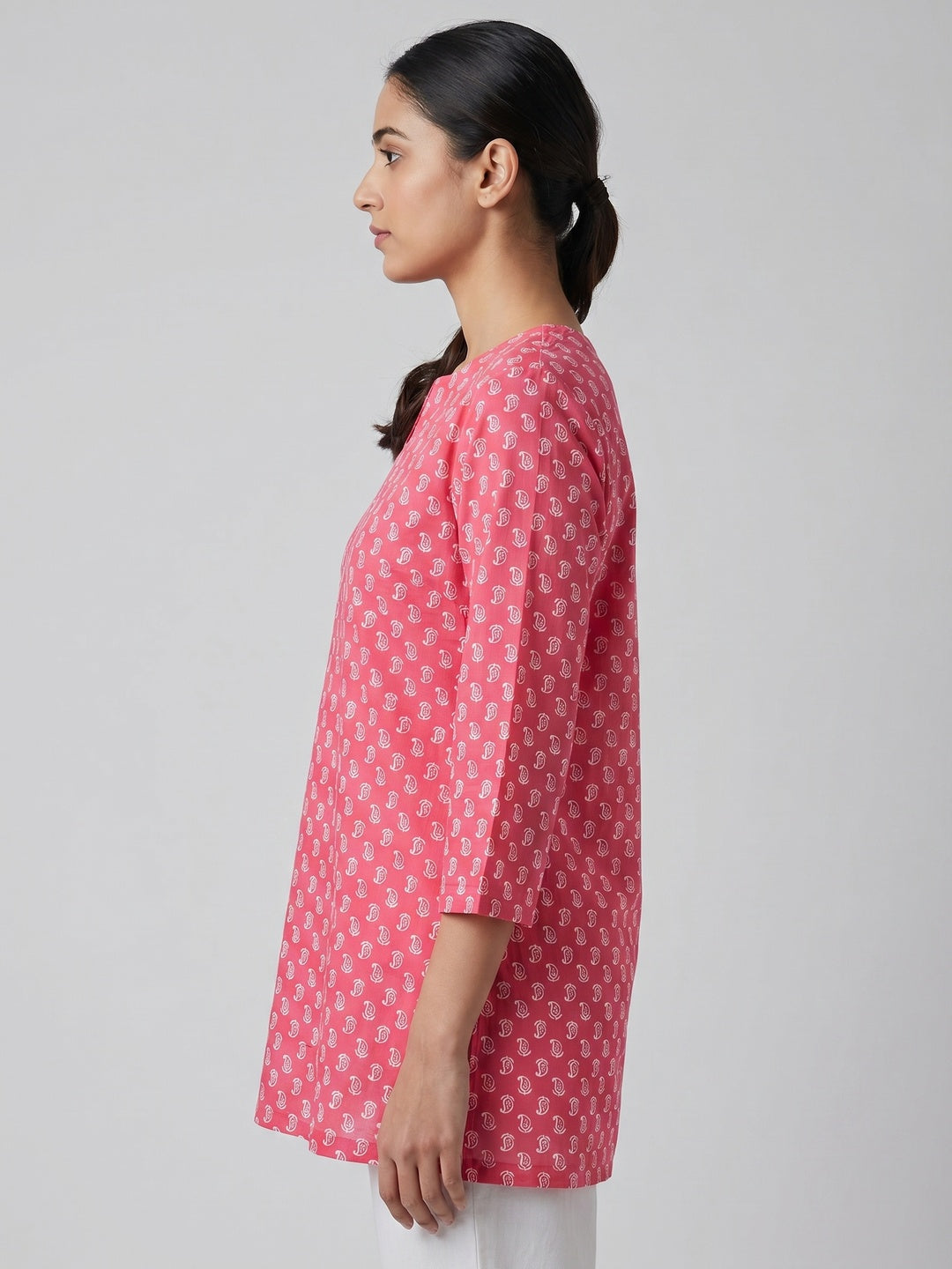 Pink Printed Pure Cotton Top - Image 1