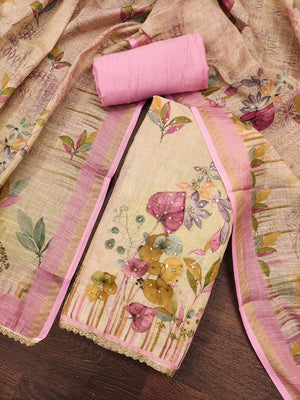 Peachmode Pink Pure Cotton Lilian Dress Material with Embroidered Dupatta - Image 2