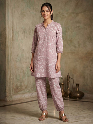 Dusty Pink Cotton Linen Top Bottom Set - Image 1