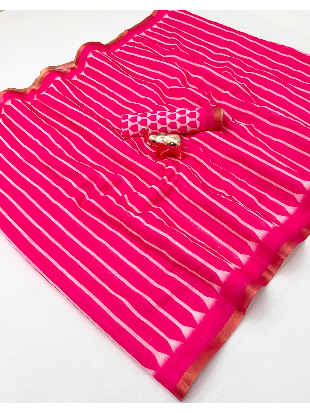 Peachmode Rani Soft Linen Saree - Lisa Linen - Image 2