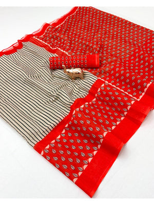 Peachmode Light Chiku Soft Linen Saree - Lisa Linen - Image 2