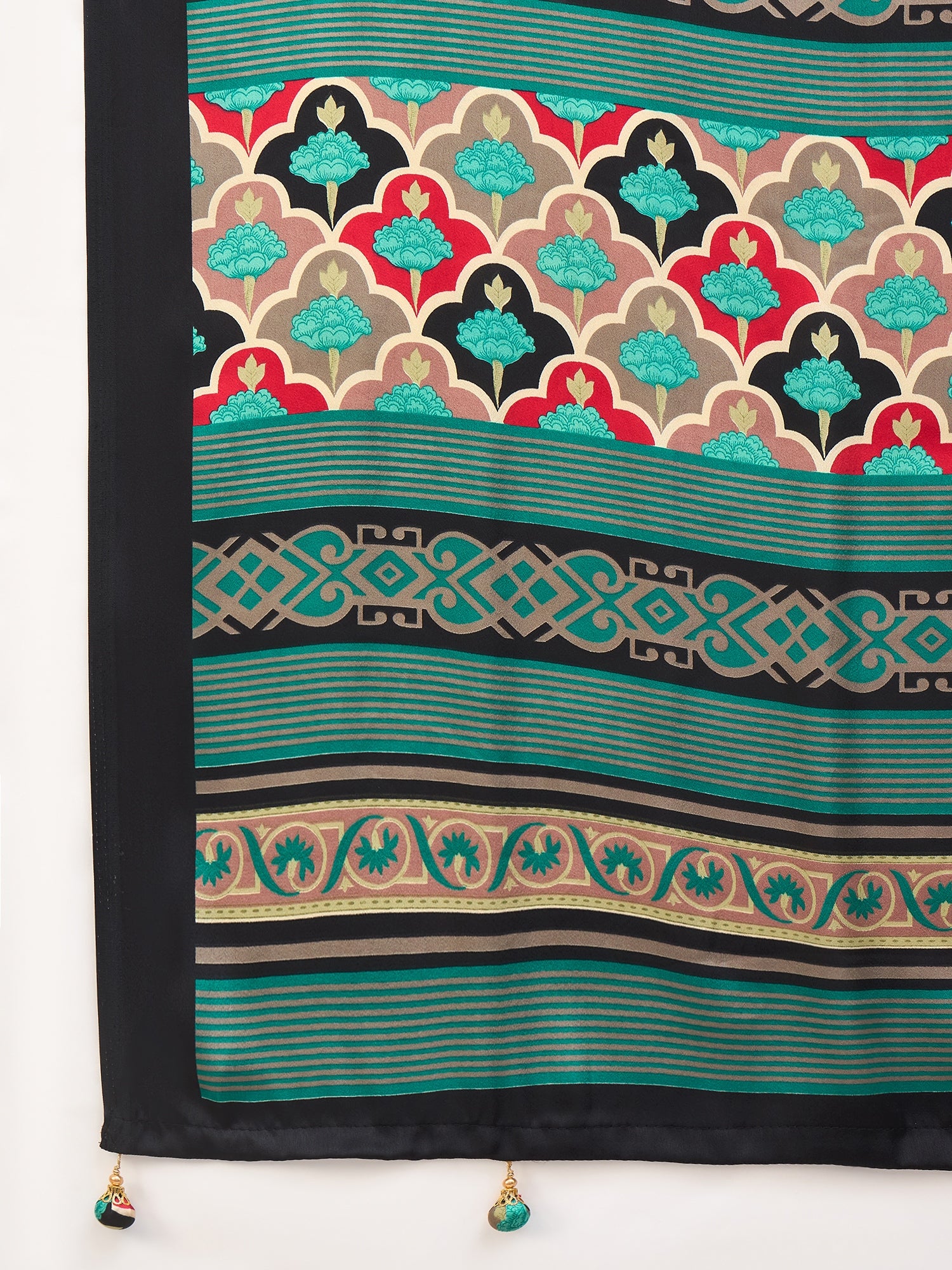 Peachmode Black Semi Modal Printed Saree - Image 5