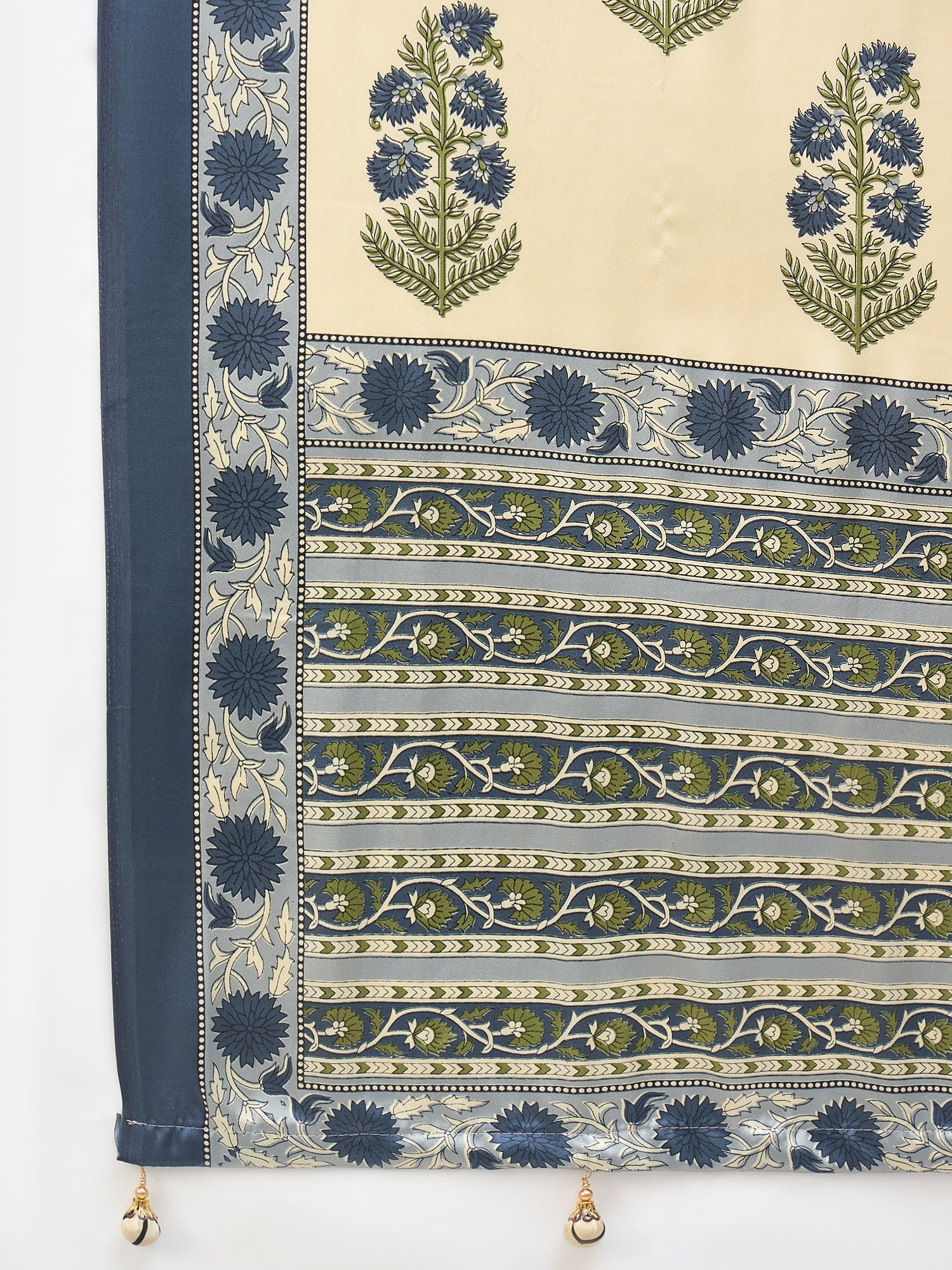 Peachmode Sky Blue Semi Modal Printed Saree - Image 5