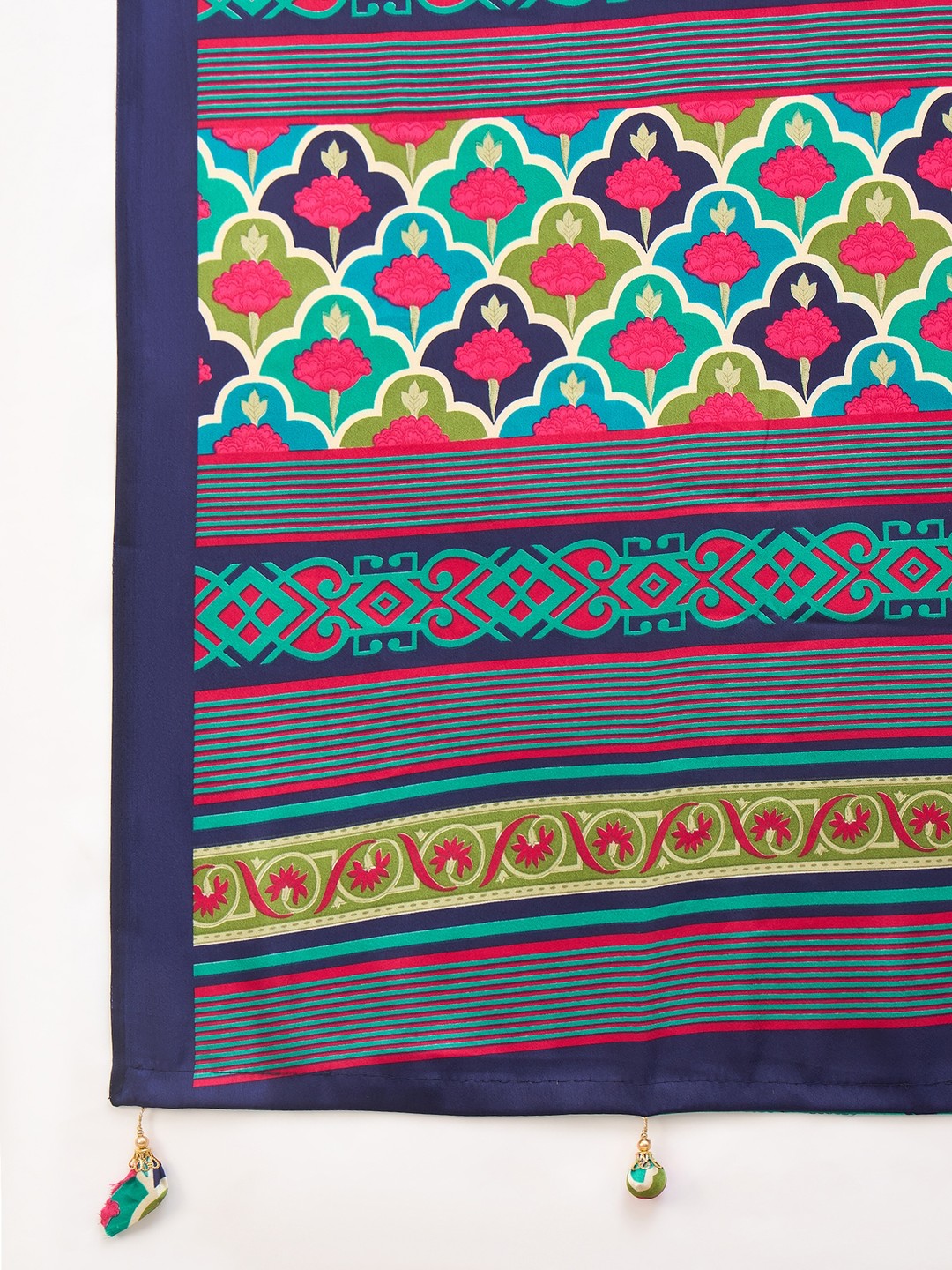 Peachmode Blue Semi Modal Printed Saree - Image 8