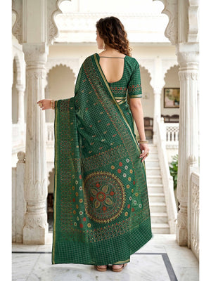 Peachmode Green Georgette Saree - Image 2
