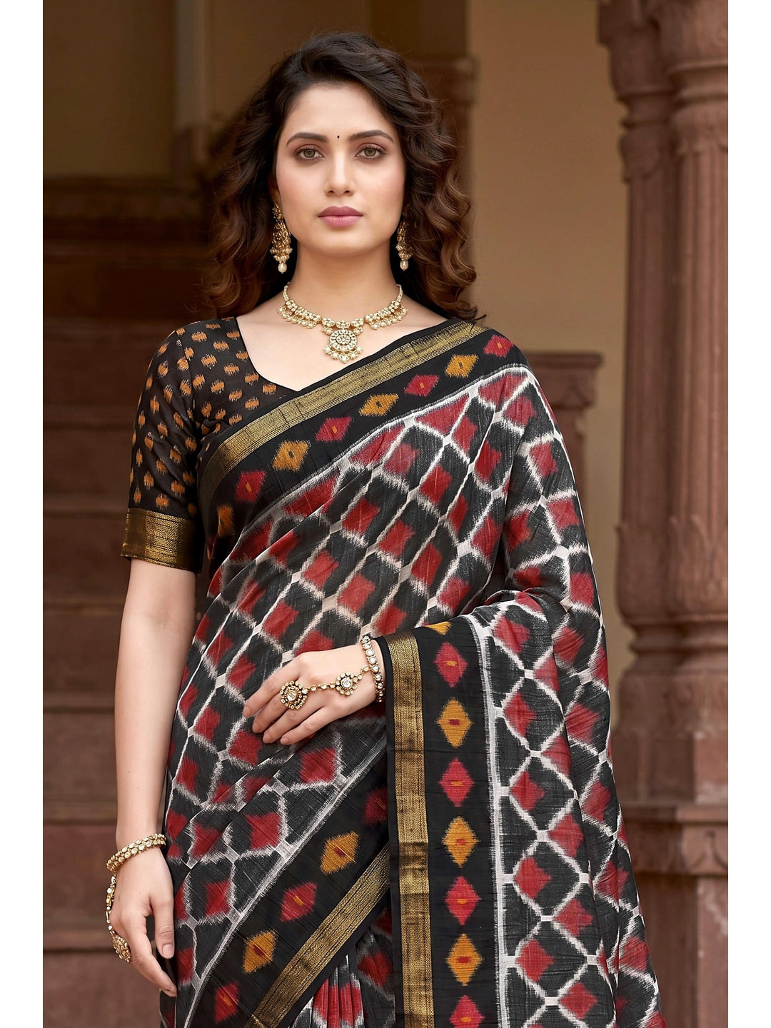 Peachmode Grey Georgette Saree - Image 4