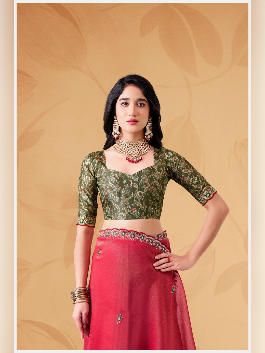 Peachmode Pink Celestial 2 Embroidered Saree - Image 2