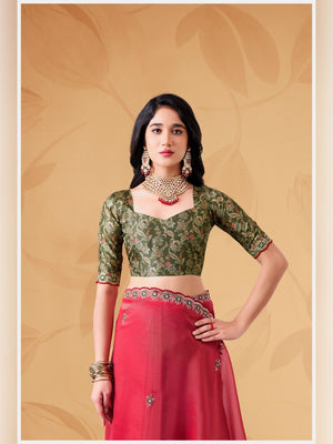 Peachmode Pink Celestial 2 Embroidered Saree - Image 2