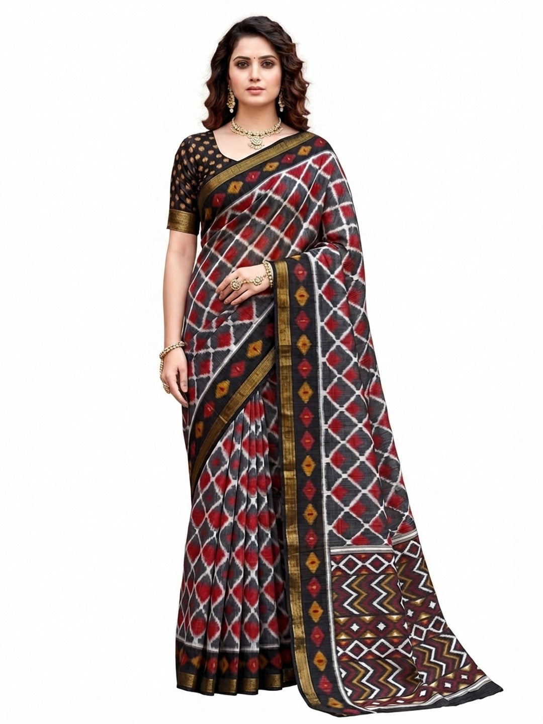 Peachmode Grey Georgette Saree - Image 7