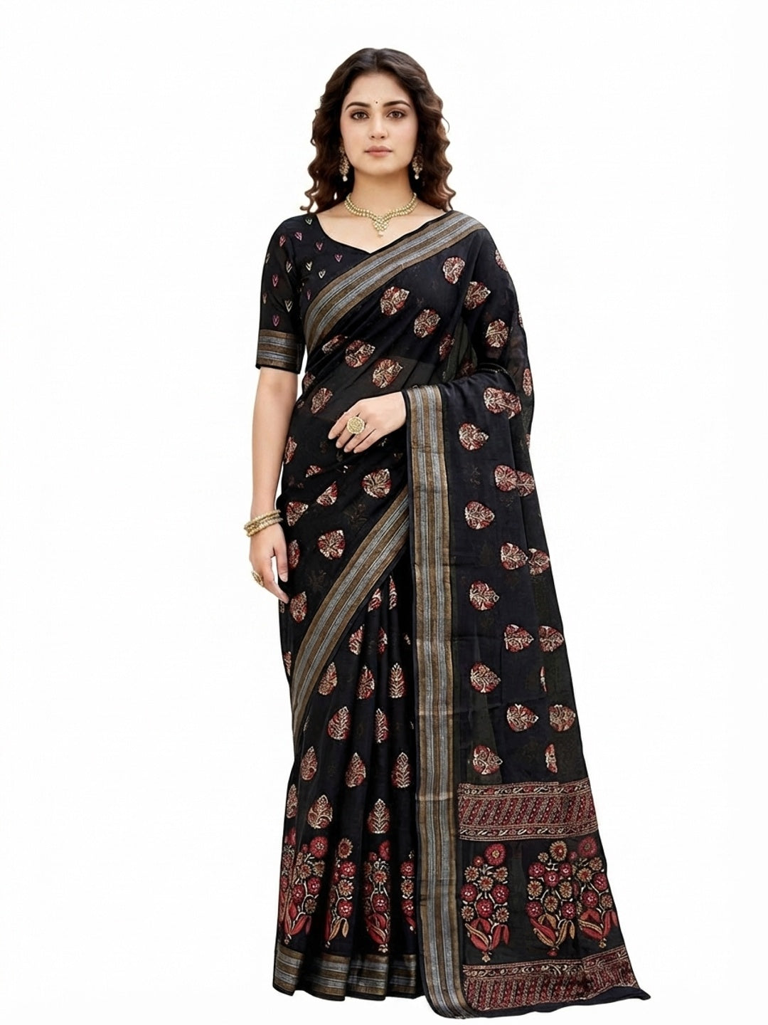 Peachmode Black Georgette Saree - Image 7