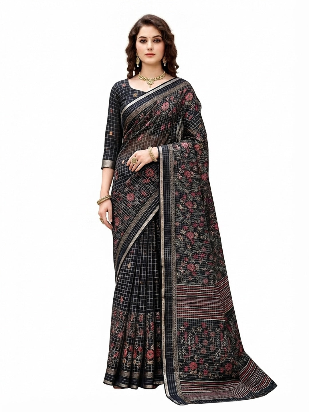 Peachmode Black Georgette Saree - Image 7