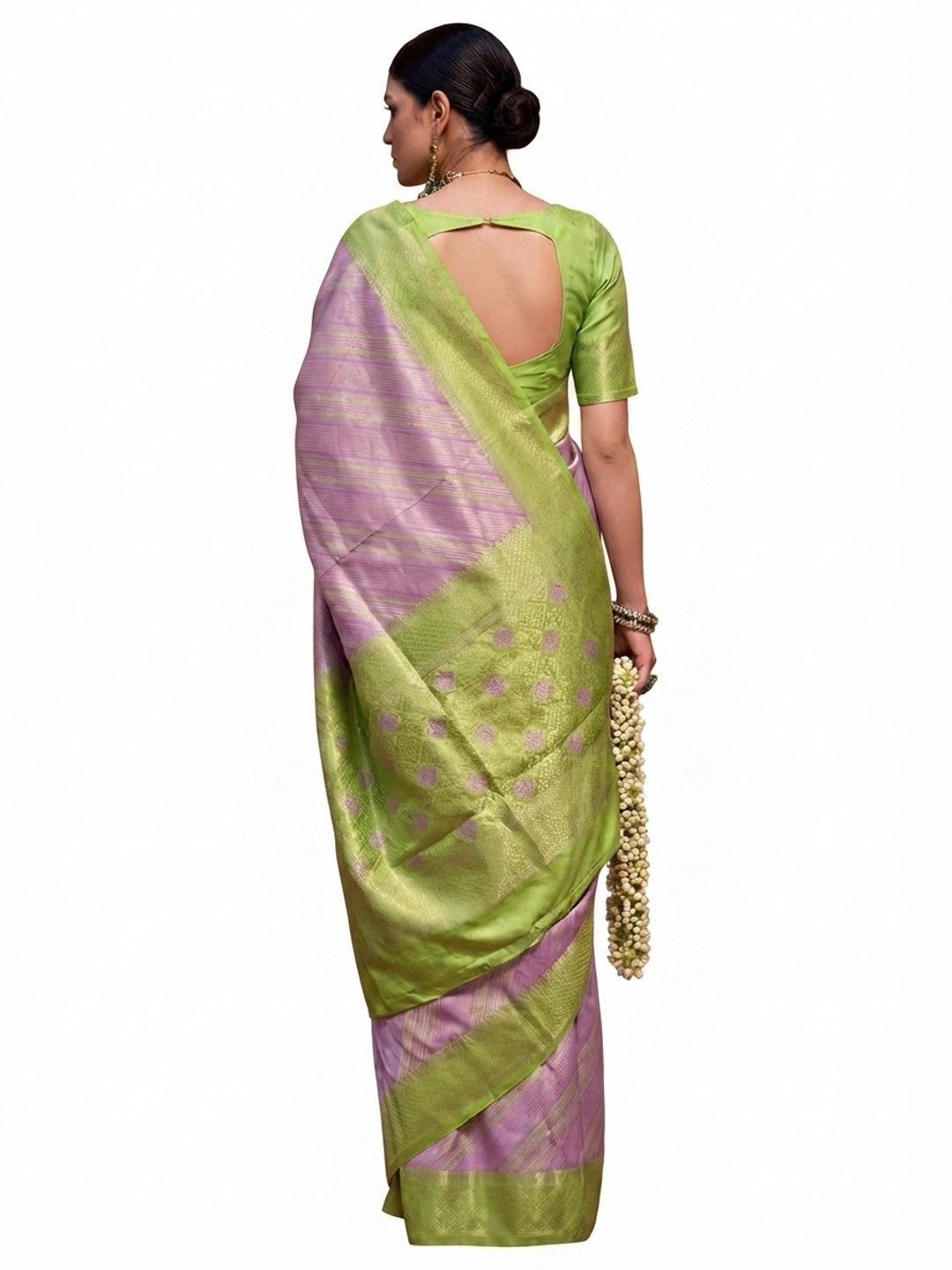 Lavender Woven Art Silk Zari Saree - Image 4