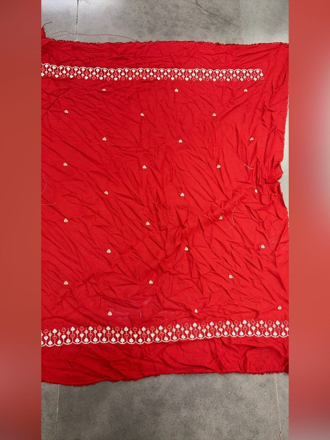 Rust Rayon Printed Salwar Suit with Hand Embroidery - Image 5