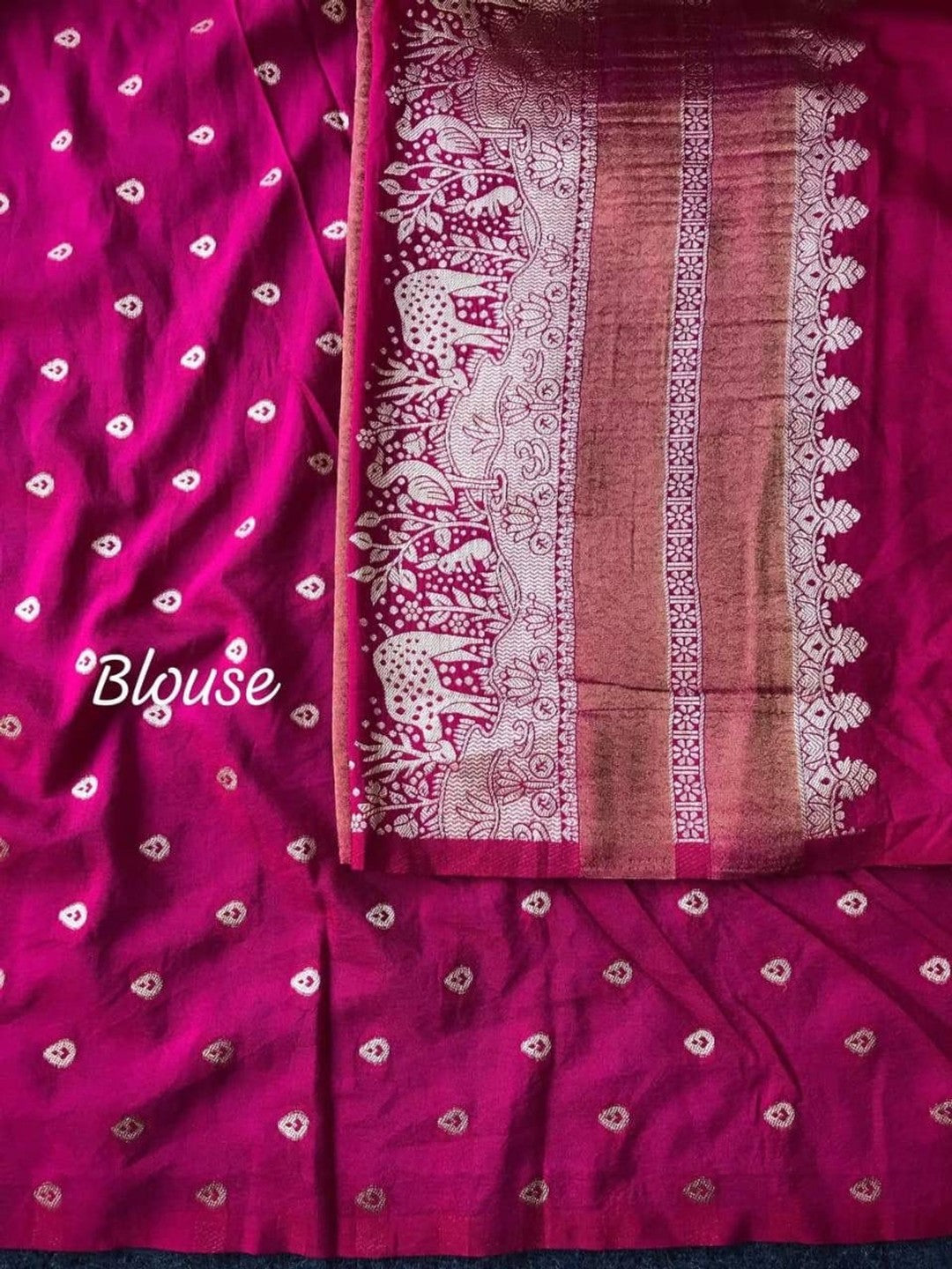 Peachmode Pink Khadi Tissue Paithani Silk Saree - Image 5