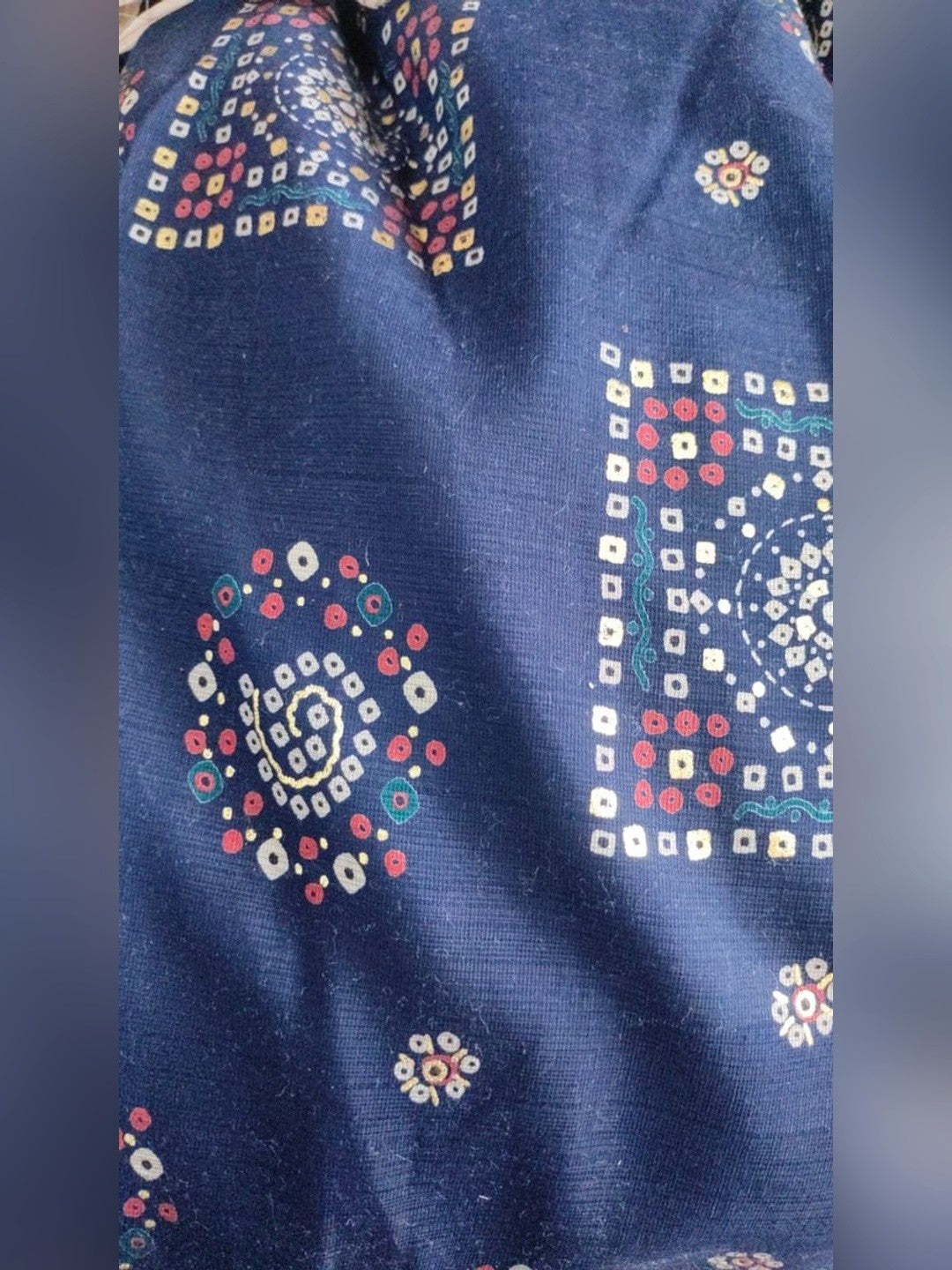 Peachmode Blue Viscose Blend Bandhani Printed Top Bottom Set - Image 6