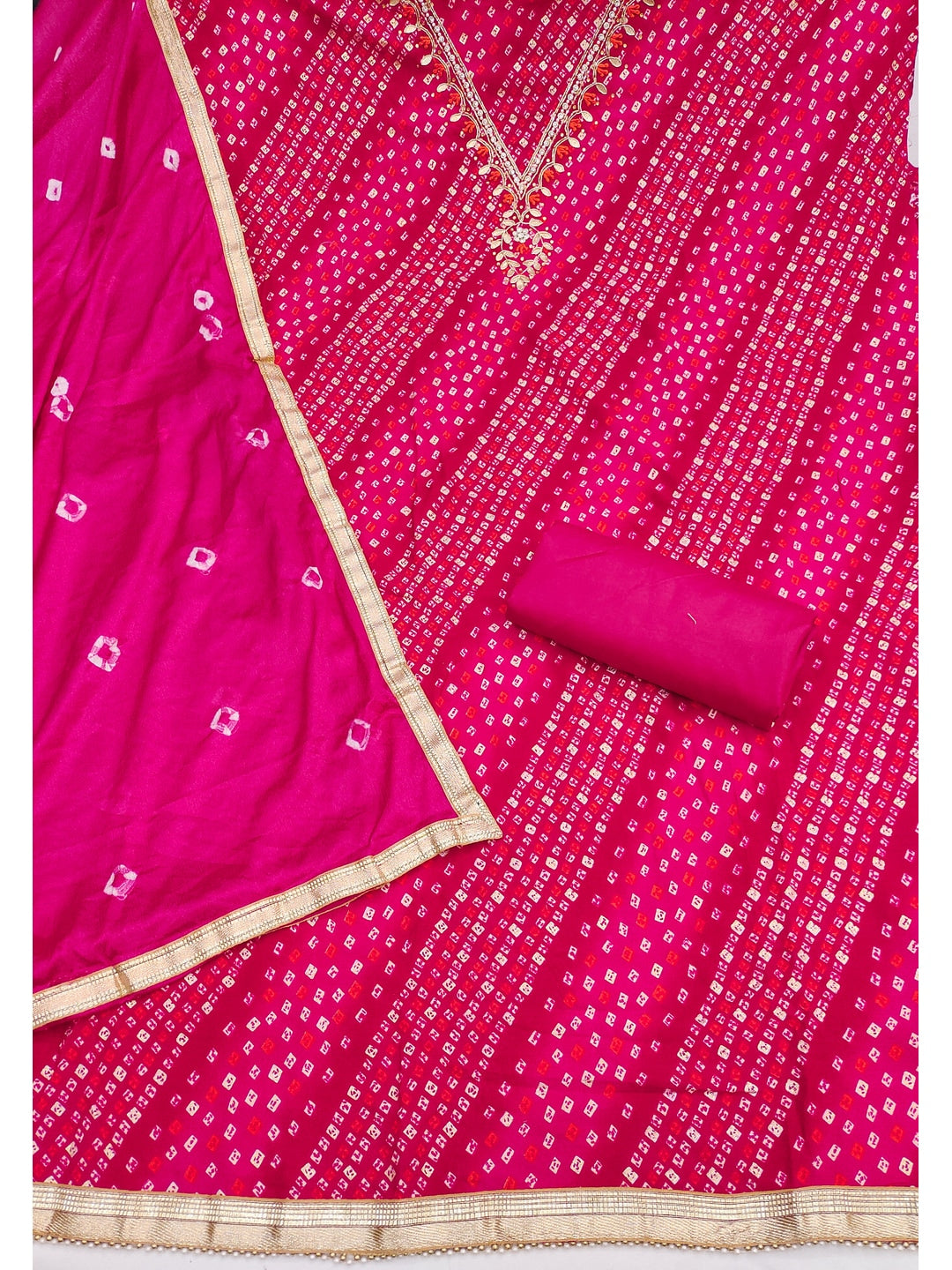 Peachmode Pink Unstitched Dress Material - Image 2