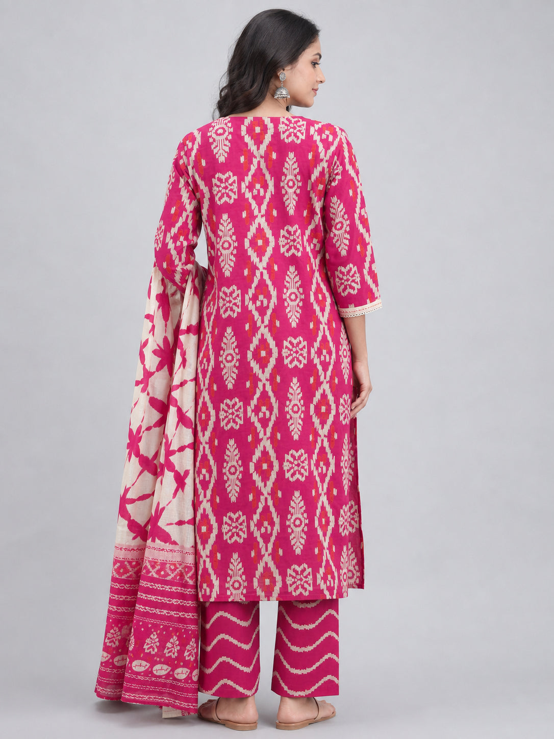 Peachmode Rani Pink Pure Cotton Salwar Suit - Image 5