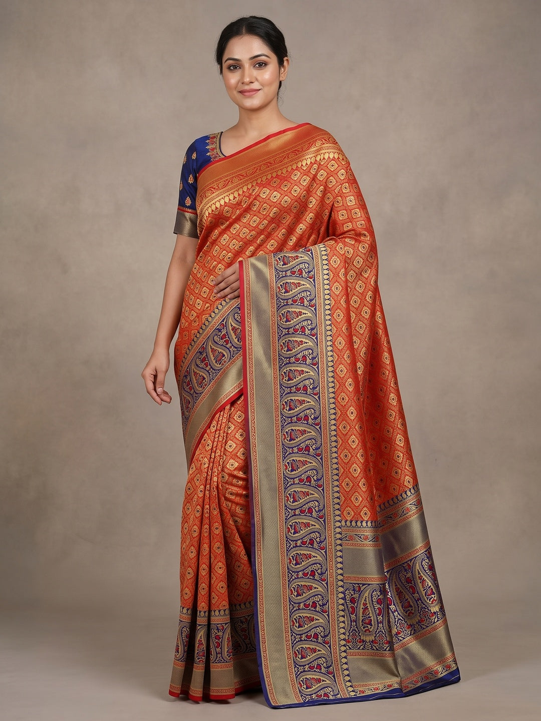 Red Partywear Embroidered Banarasi Art Silk Saree - Image 1