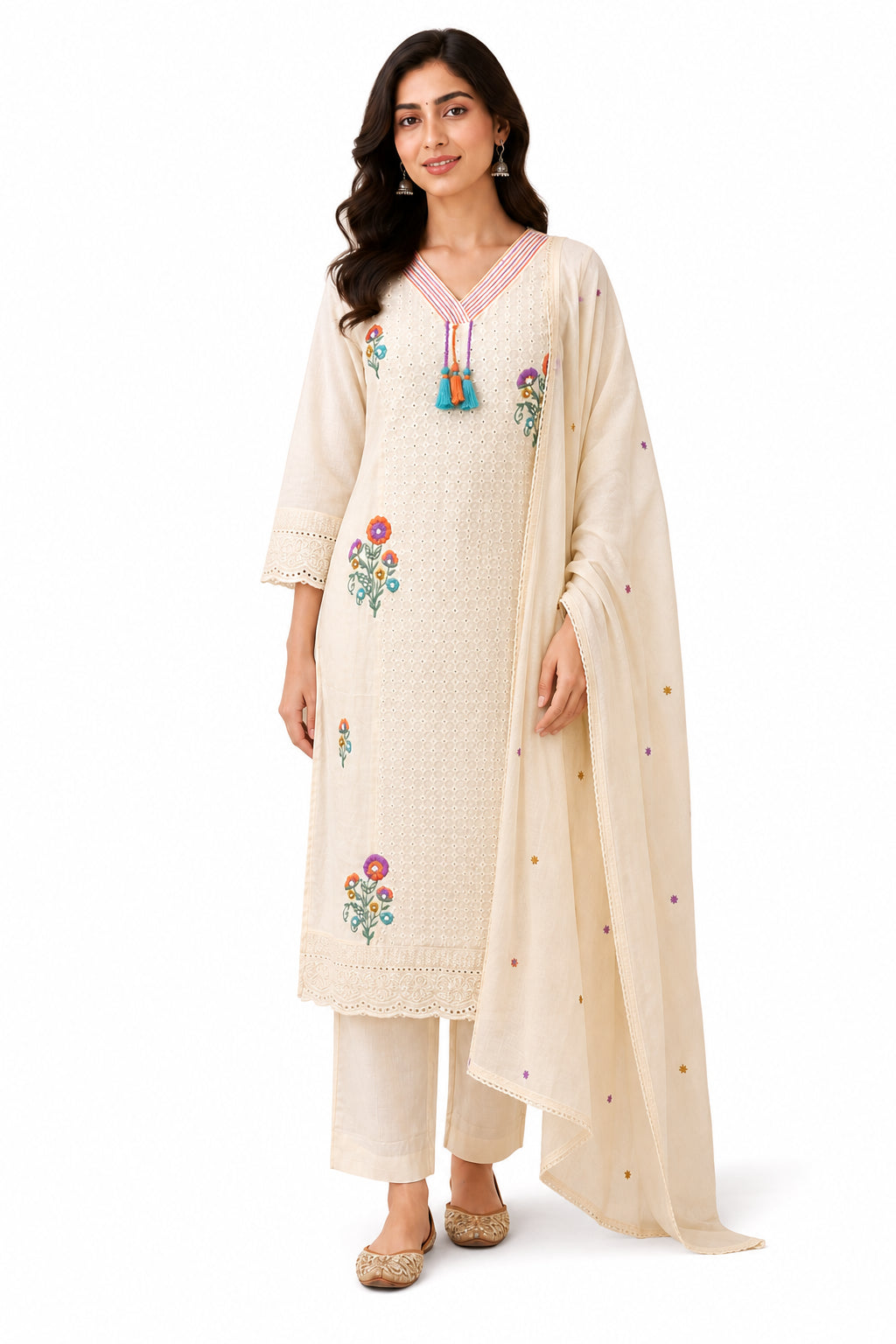 AARD-BNZ-0002-CREAM white-background model view