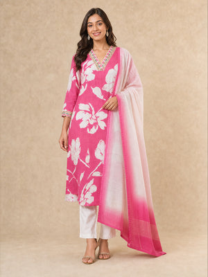 Peachmode Pink Vatican Foil Salwar Suit - Image 2