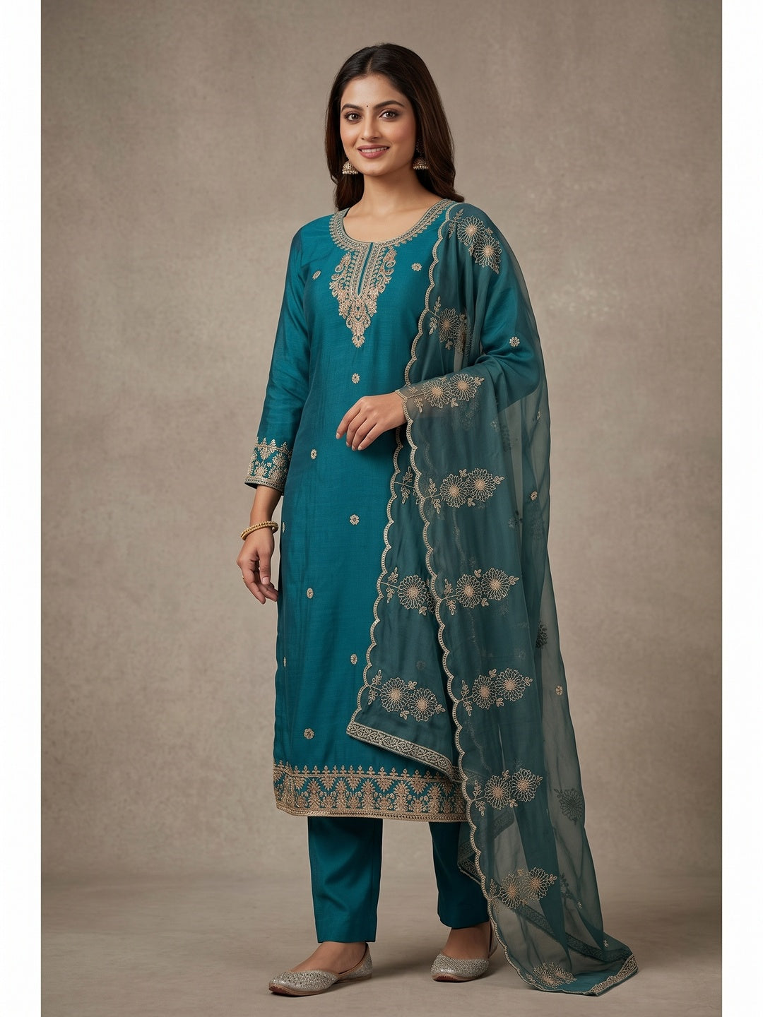 Peachmode Blue 11719 Unstitched Dress Material - Image 2