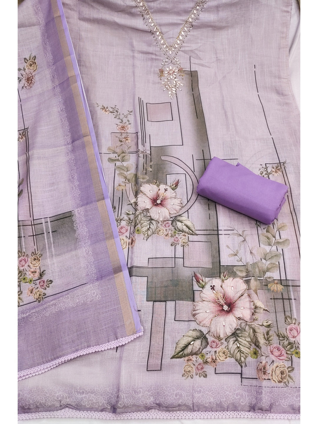Peachmode Purple 11730 Unstitched Dress Material - Image 4