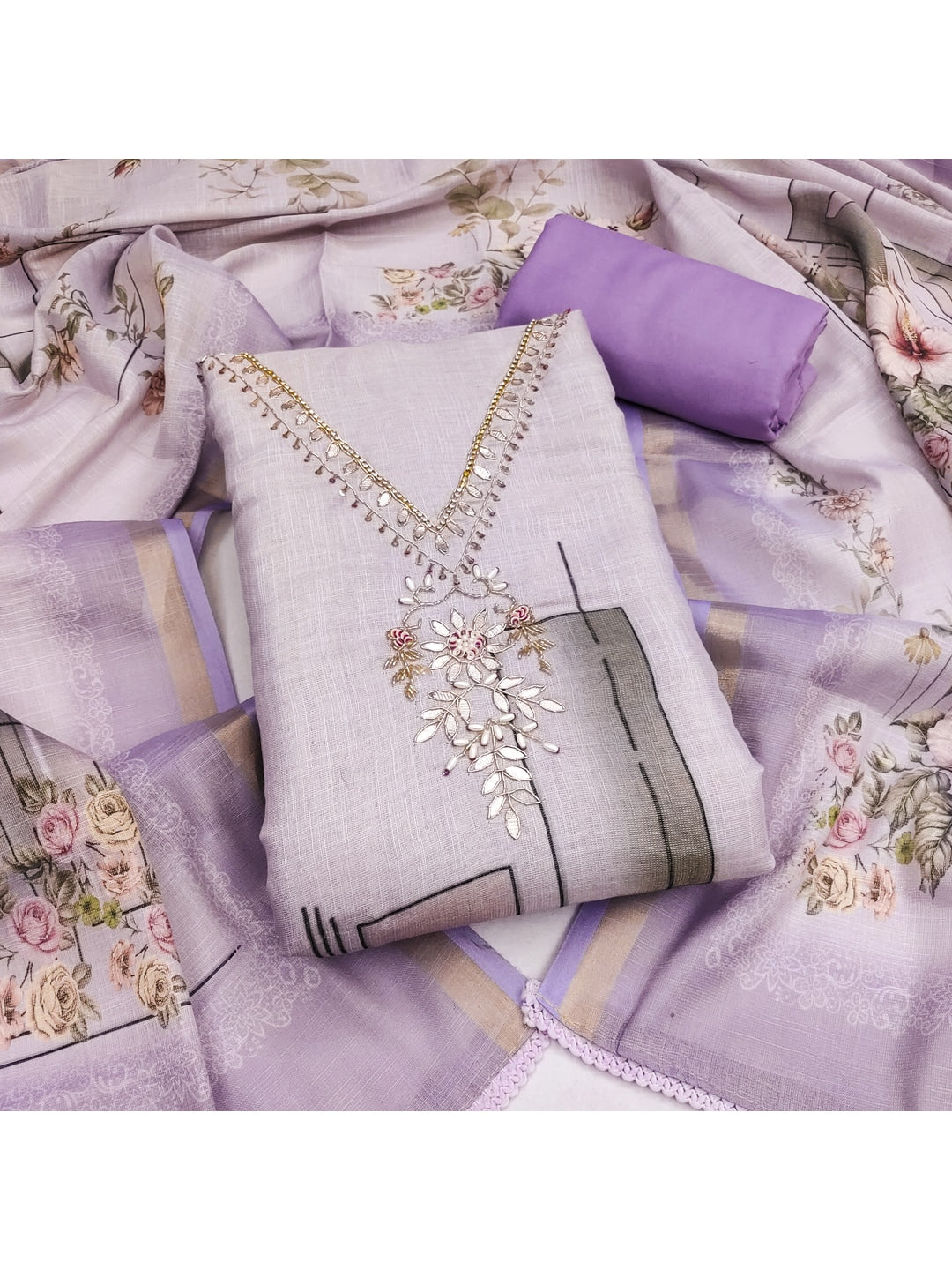 Peachmode Purple 11730 Unstitched Dress Material - Image 5
