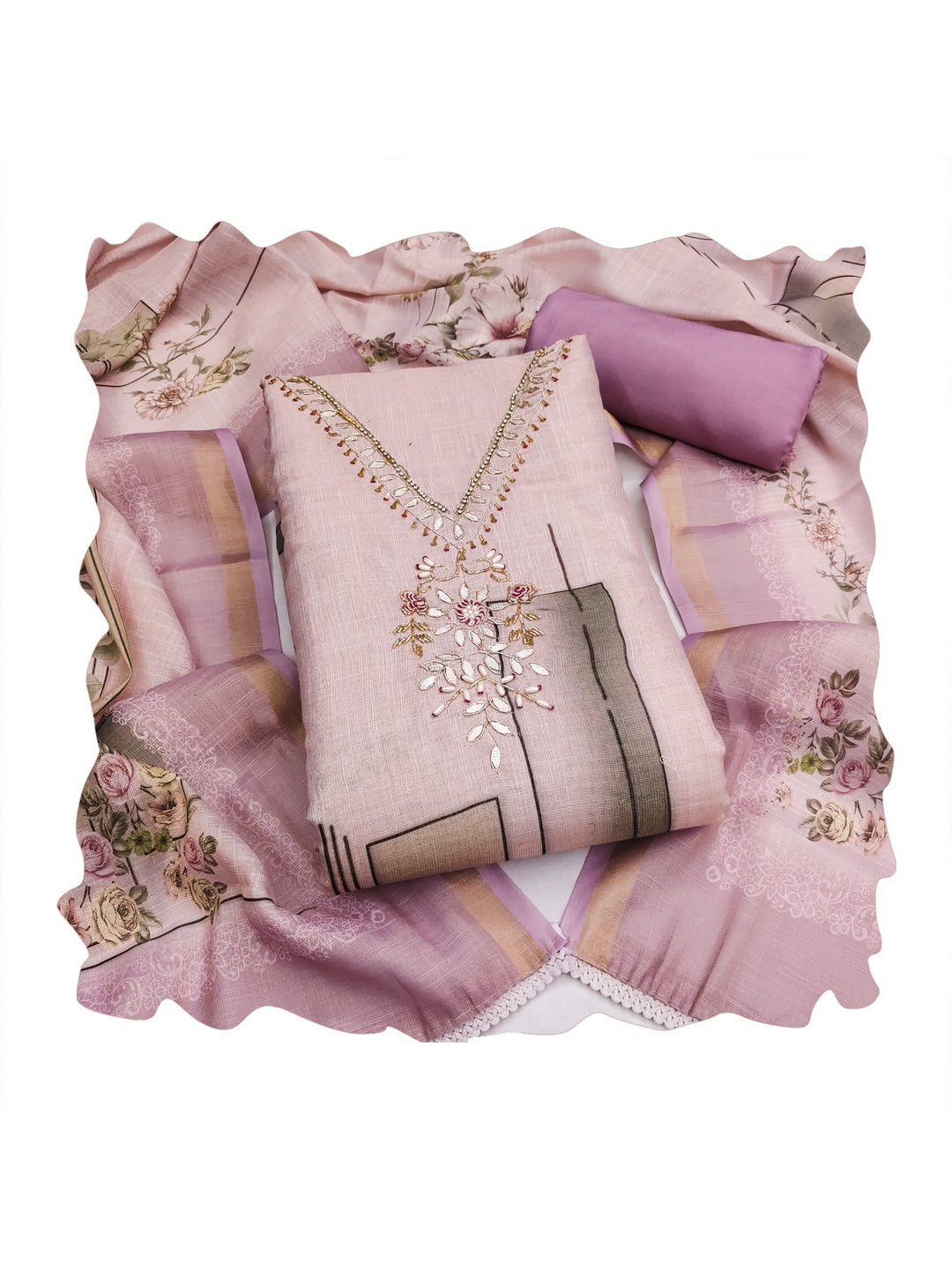 Peachmode Peach 11730 Unstitched Dress Material - Image 1