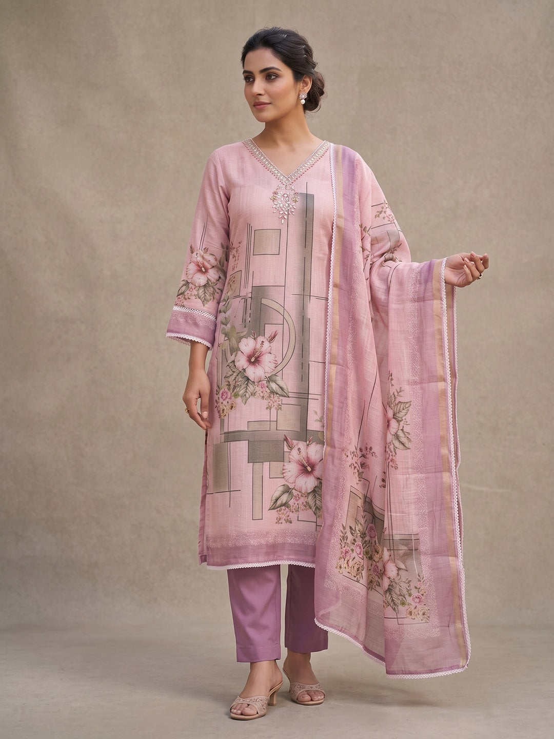 Peachmode Peach 11730 Unstitched Dress Material - Image 2