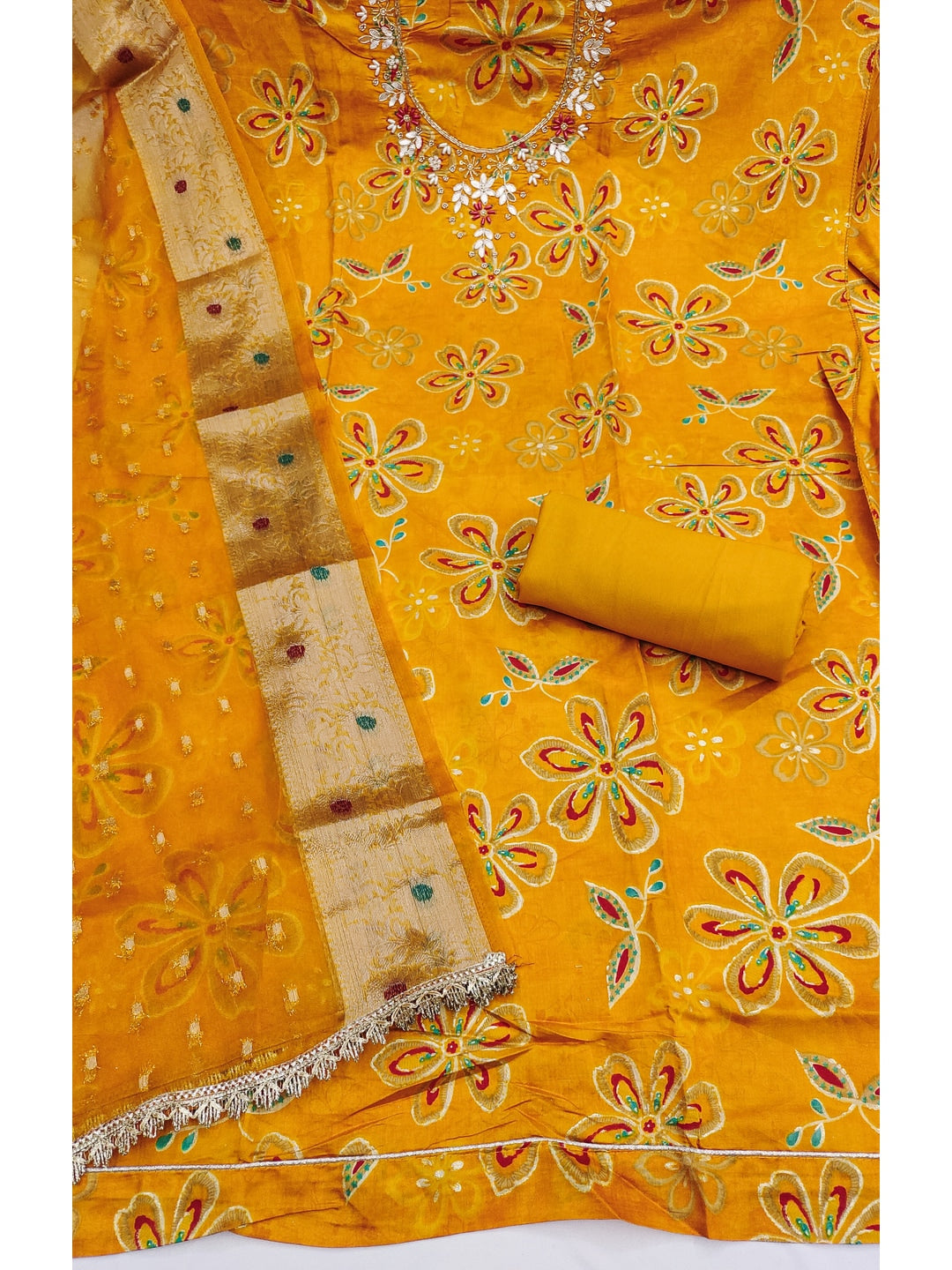 Peachmode Yellow 11731 Unstitched Dress Material - Image 4
