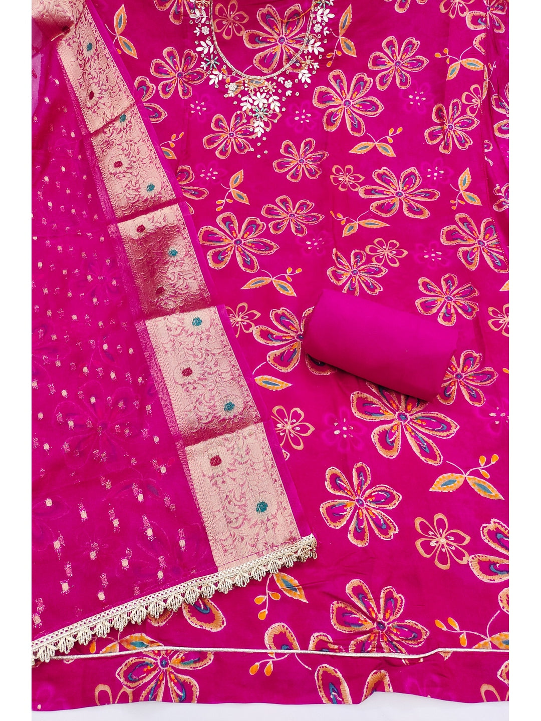Peachmode Pink 11731 Unstitched Dress Material - Image 4