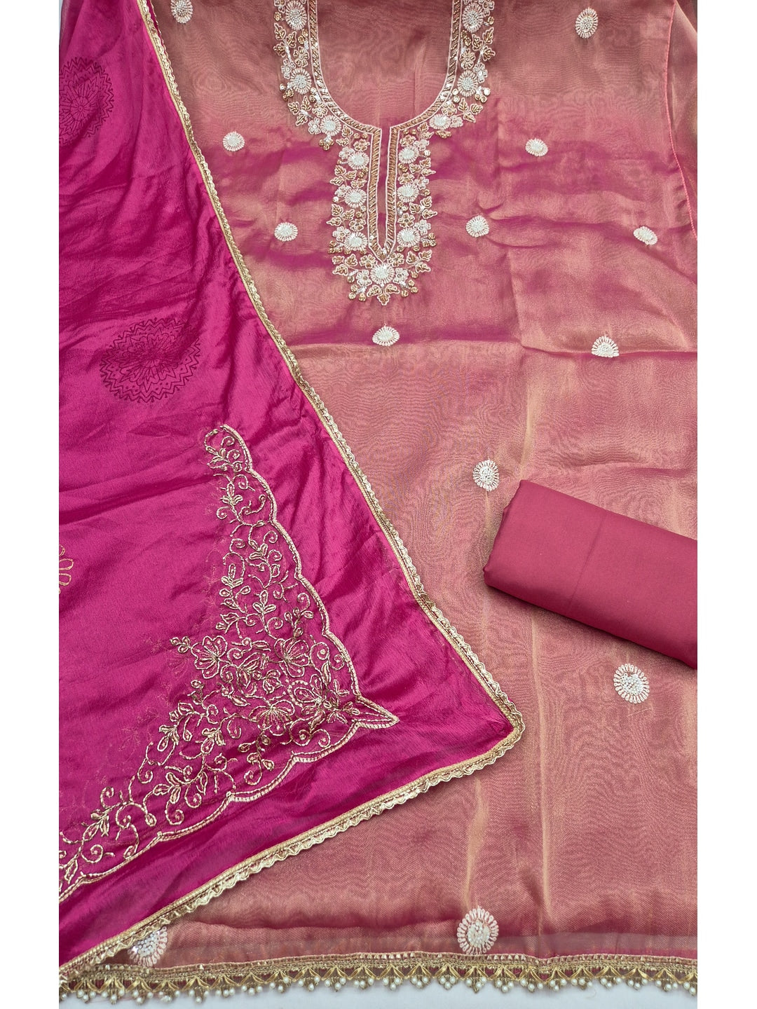 Peachmode Pink 11735 Unstitched Dress Material - Image 4