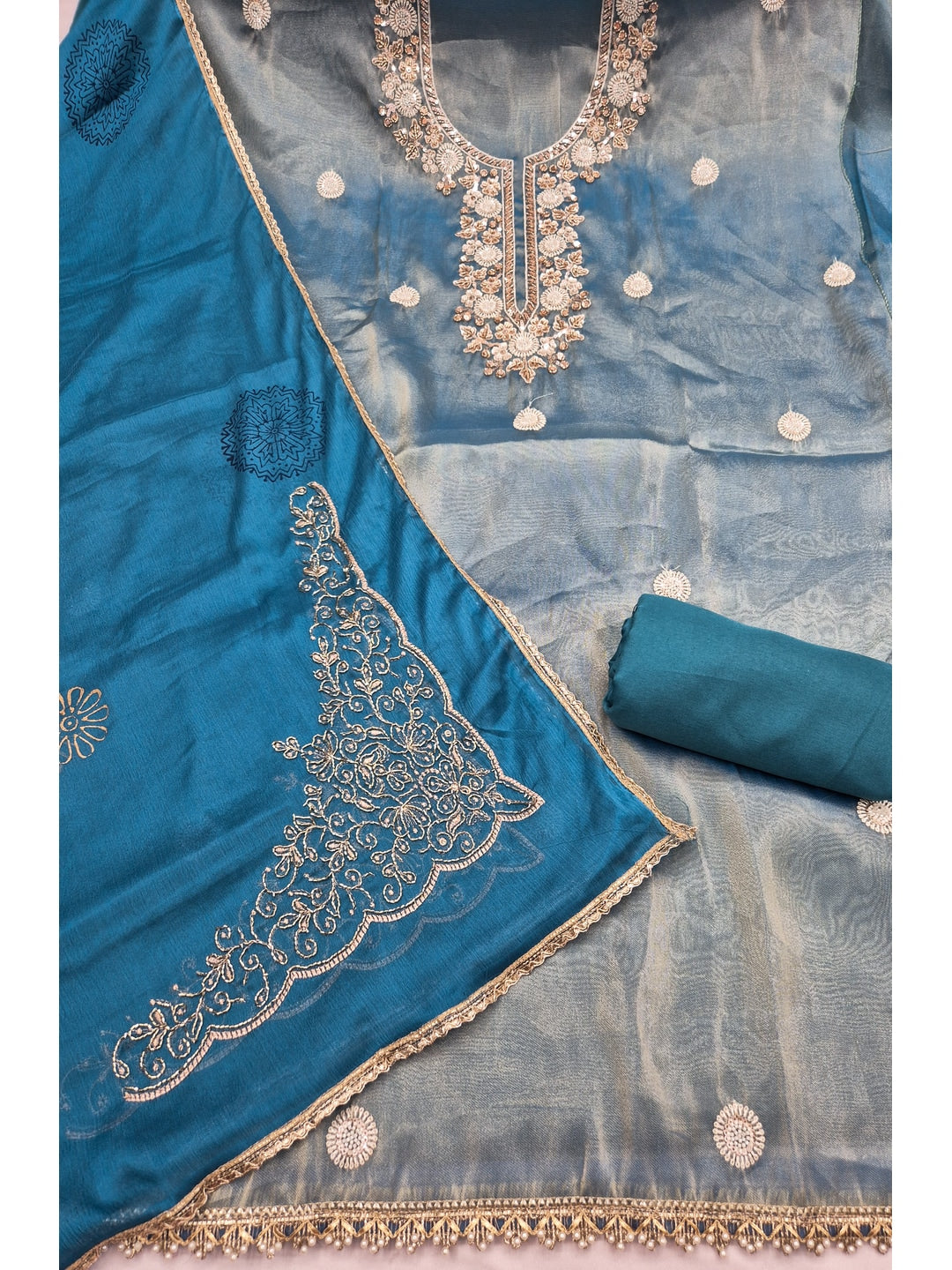 Peachmode Blue 11735 Unstitched Dress Material - Image 4