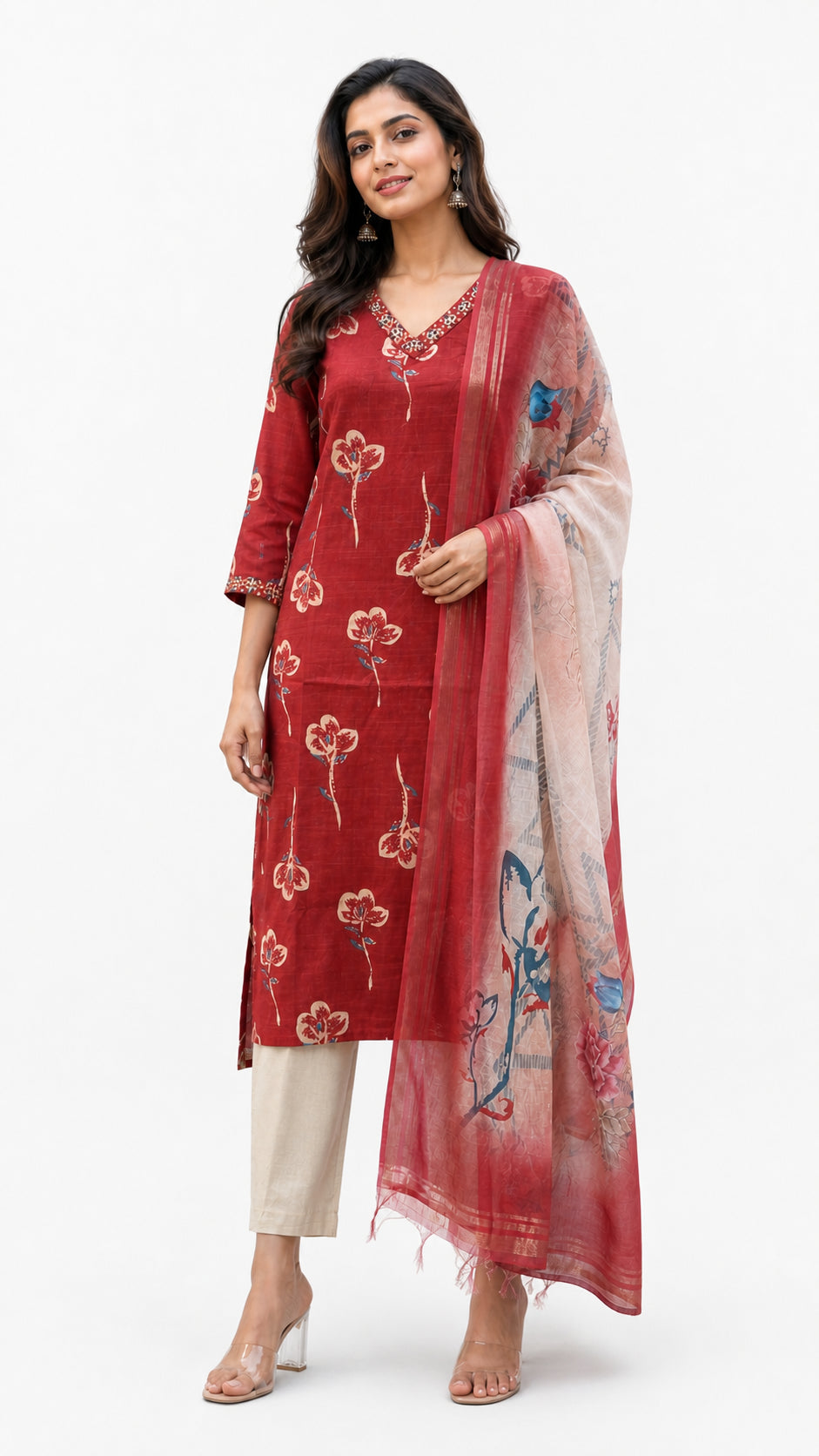 AARD-3547-MAROON white-background model view