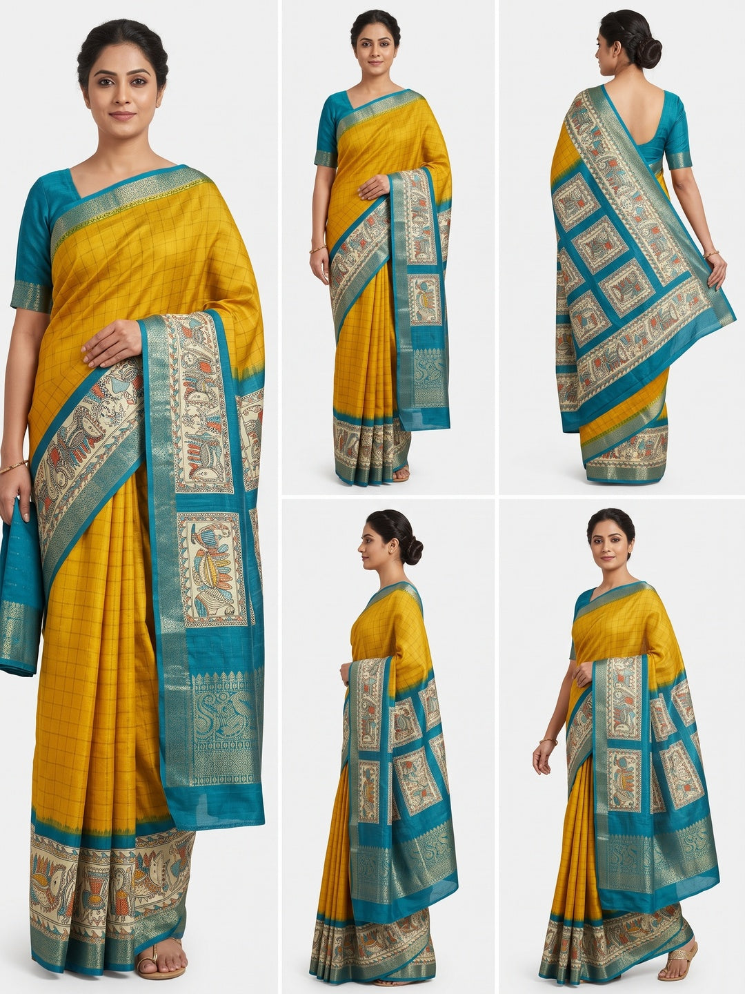 Yellow Weaving Dola Silk Saree With Zari Border - Image 1