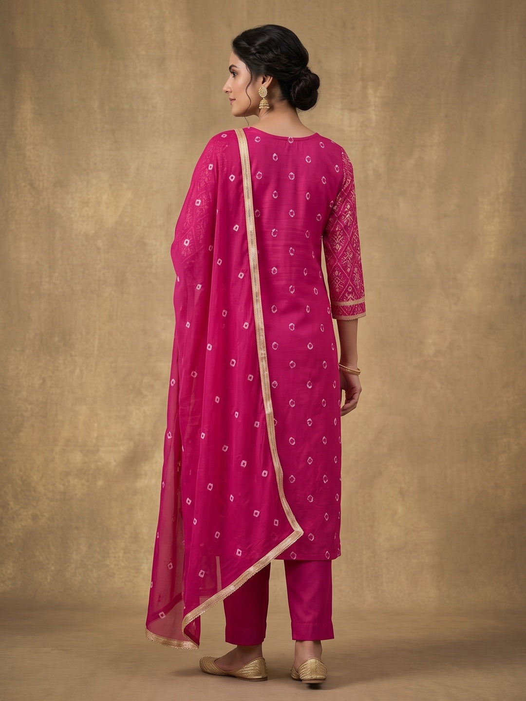 Peachmode Pink Unstitched Dress Material - Image 5