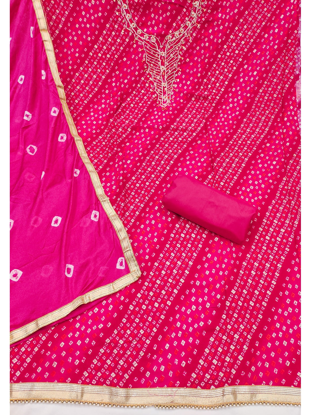 Peachmode Pink Unstitched Dress Material - Image 1