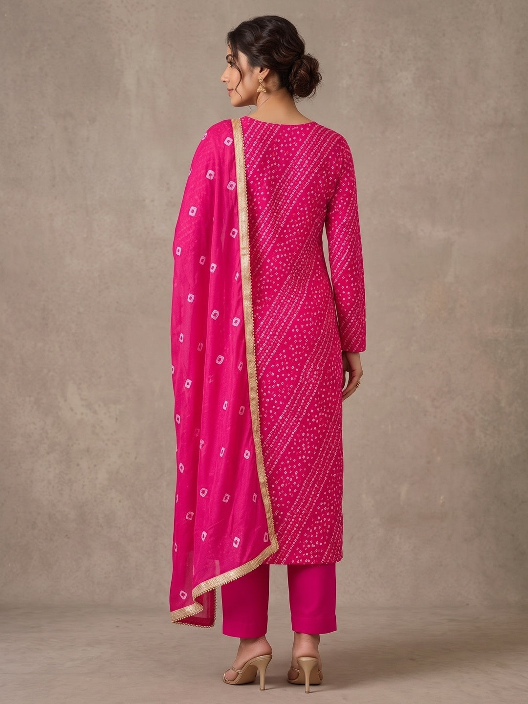 Peachmode Pink Unstitched Dress Material - Image 5