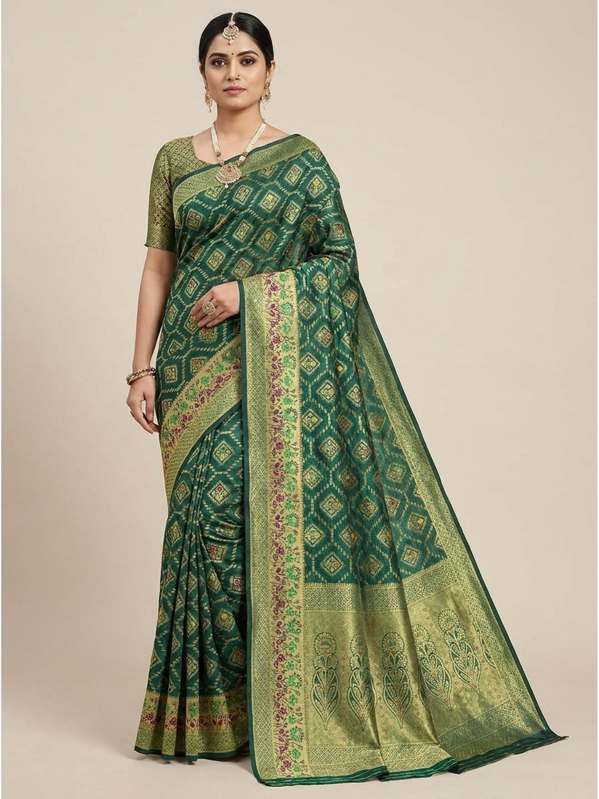 Morpich Woven Organza Saree - Image 4