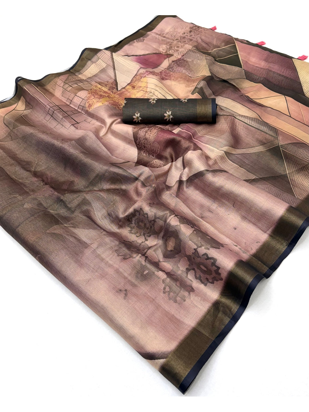 Peachmode Mauve Rashna Digital Printed Erode Silk Saree - Image 2
