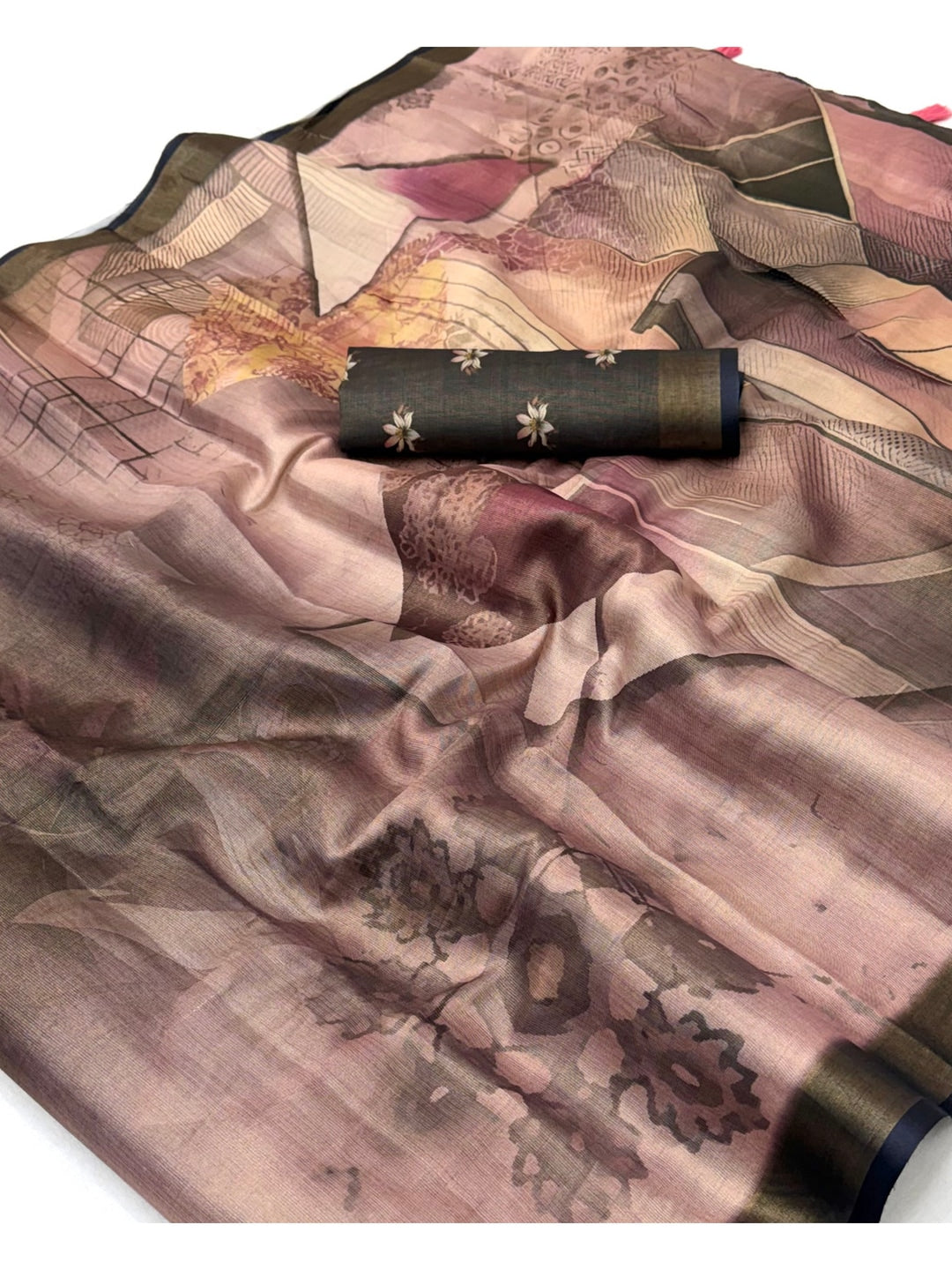 Peachmode Mauve Rashna Digital Printed Erode Silk Saree - Image 4