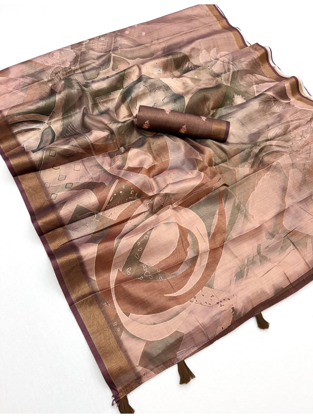 Peachmode Mauve Rashna Digital Printed Erode Silk Saree - Image 3