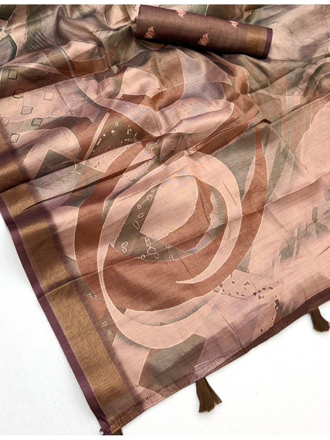 Peachmode Mauve Rashna Digital Printed Erode Silk Saree - Image 5