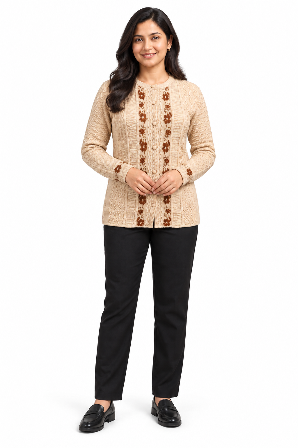 AARD-RUBAI-0008-BEIGE clean white-background model view