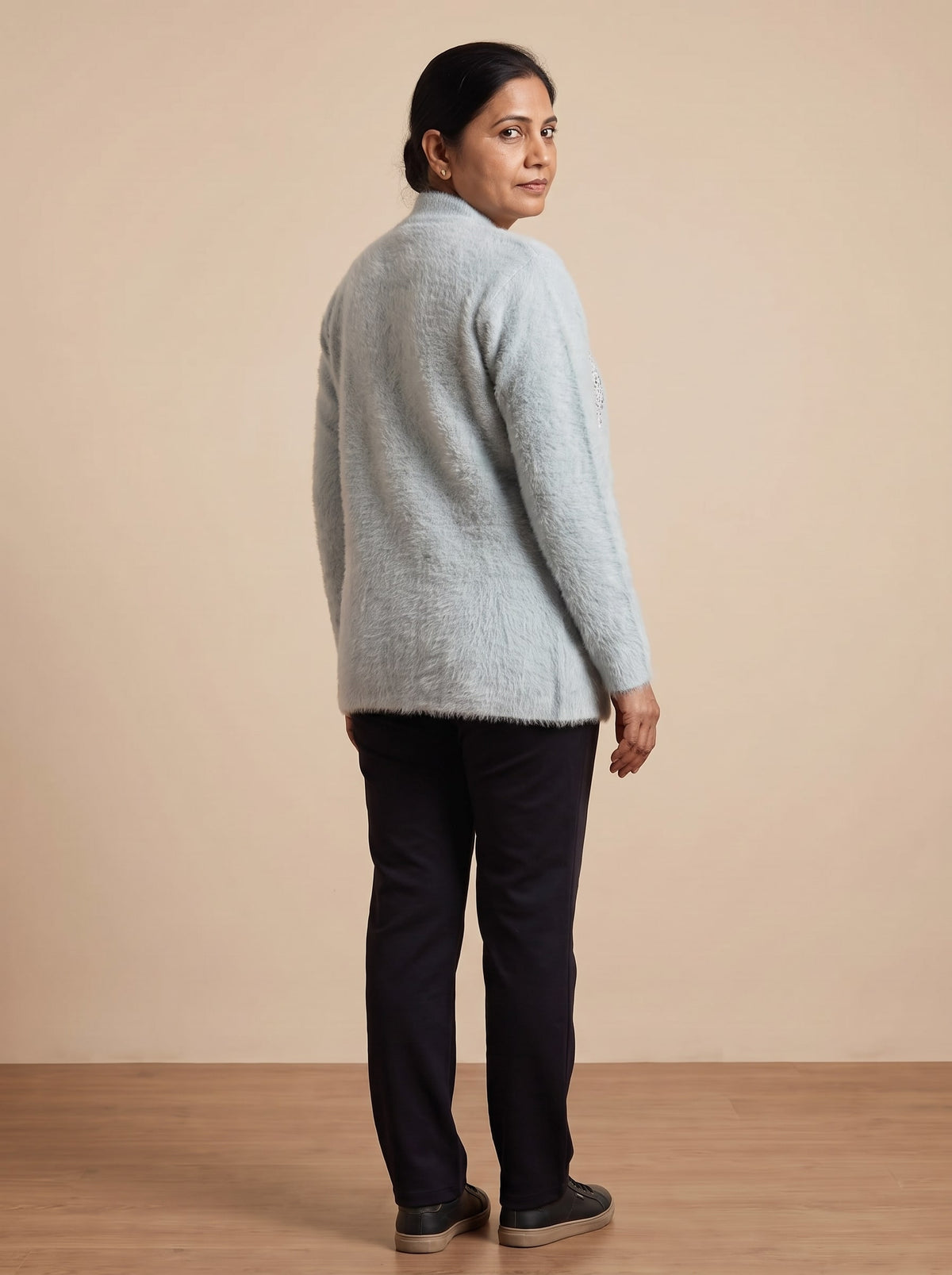 Blue Woolen Knit Cardigan - Image 4