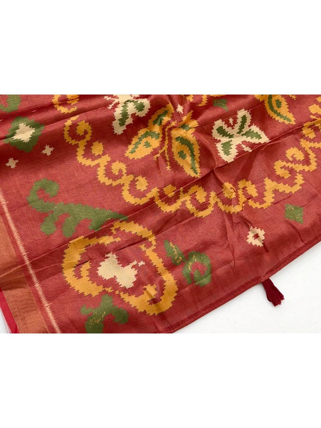 Peachmode Cream Digital Printed Silk Blend Saree - Image 5