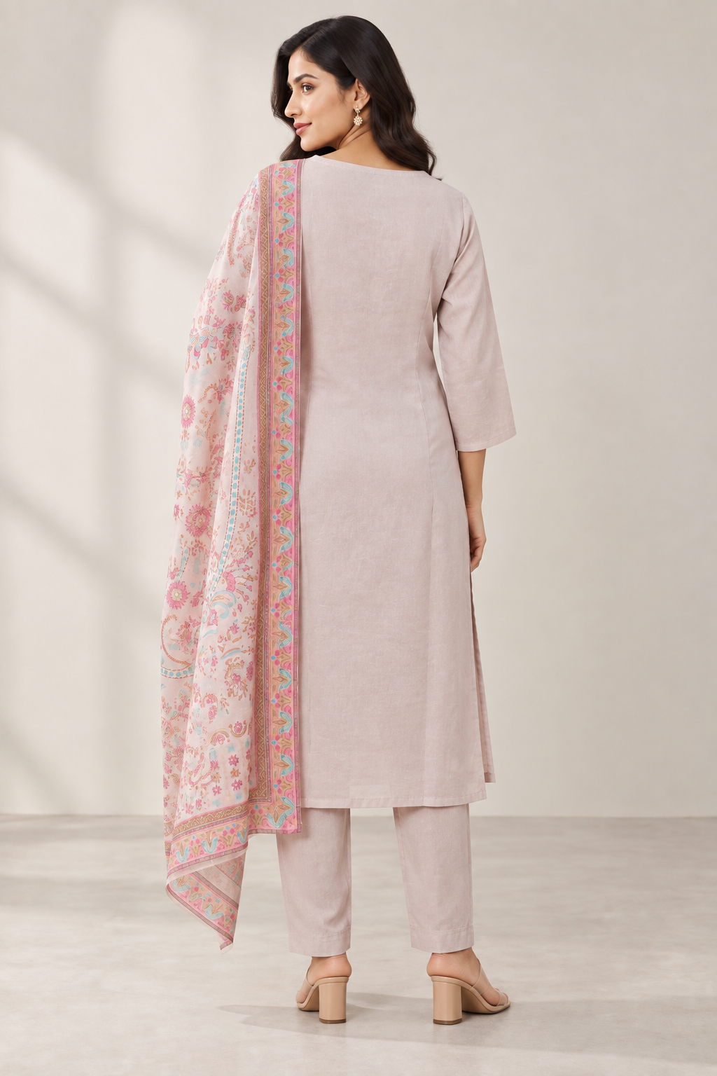 Peachmode Mauve Embroidered Salwar Suit - Image 4