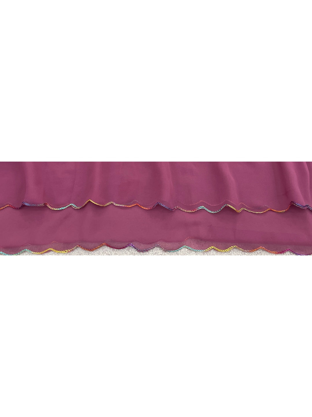 Peachmode Pink Georgette Saree With Embroidered Blouse - Image 4