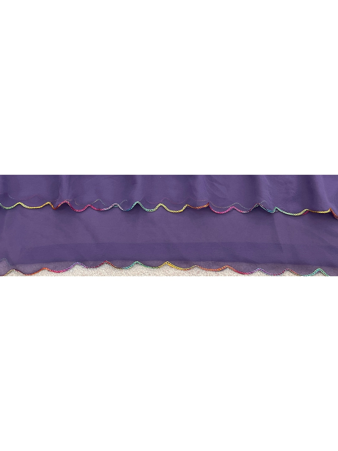 Peachmode Purple Georgette Saree With Embroidered Blouse - Image 4