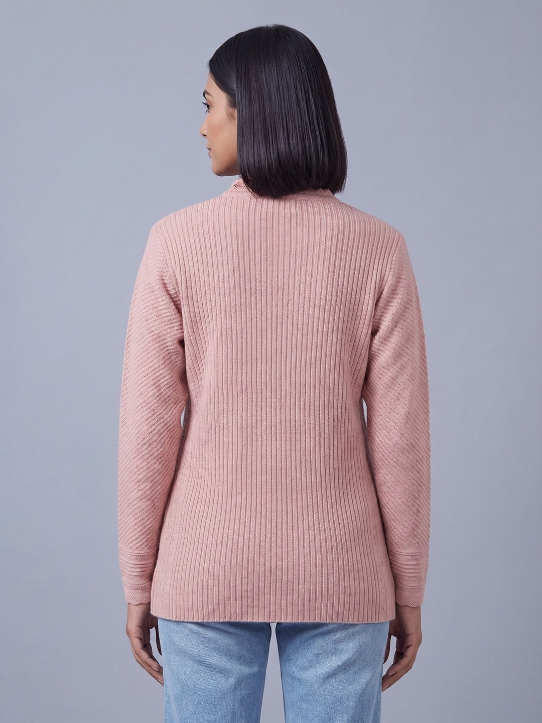 Pink Woolen Knit Cardigan - Image 4